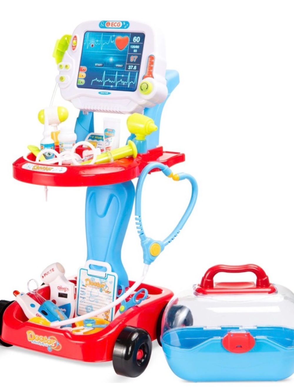Kids Medical Playset Doctor Kit - Blue, Red, Yellow